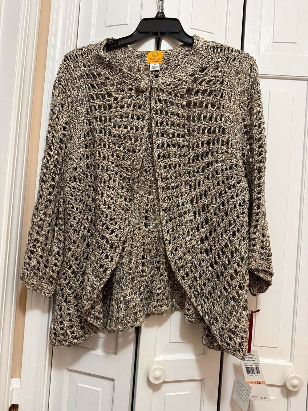 Ruby Rd. Woman Madagascar Crochet Cardigan Size 2X